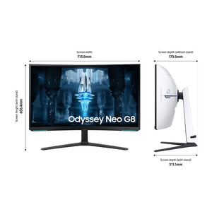 SAMSUNG 32-Inch Odyssey Neo G8 Curved Gaming Monitor 4K UHD 3840 x 2160 Quantum HDR2000 1ms (GtG) 240Hz | LS32BG850NMXUE