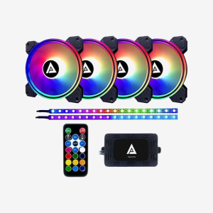 APEVIA ELECTRO 4X RGB 120MM LED FAN & 2XRGB STRIPS