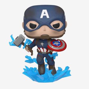 POP Marvel: Endgame- Capt A w/BrokenShield&Mjolnir