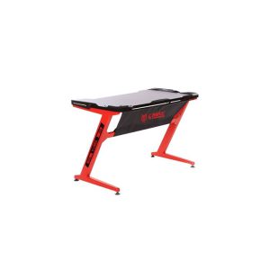 G-Max GMT-8011BR-1175 for Single Monitor Gaming Table With LED (Black & Red)