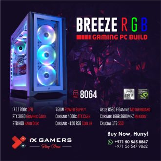 Breeze Rgb Gaming Pc Build – i7 11th Gen, Rtx 3060 Gpu, 1tb ssd, 2tb hdd