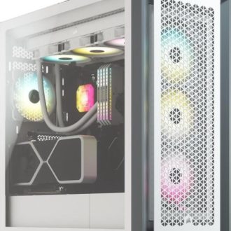 Corsair iCUE 5000D RGB Tempered Glass Mid-Tower ATX Computer Case-White-PC Case2