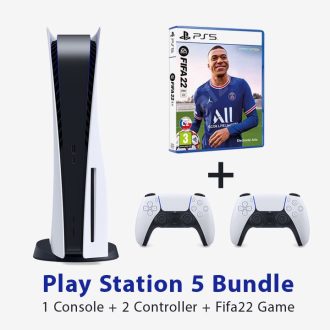 SONY PLAYSTATION 5 GAMING BUNDLE – 1 CONSOLE + 2 CONTROLLER + FIFA 22 GAME