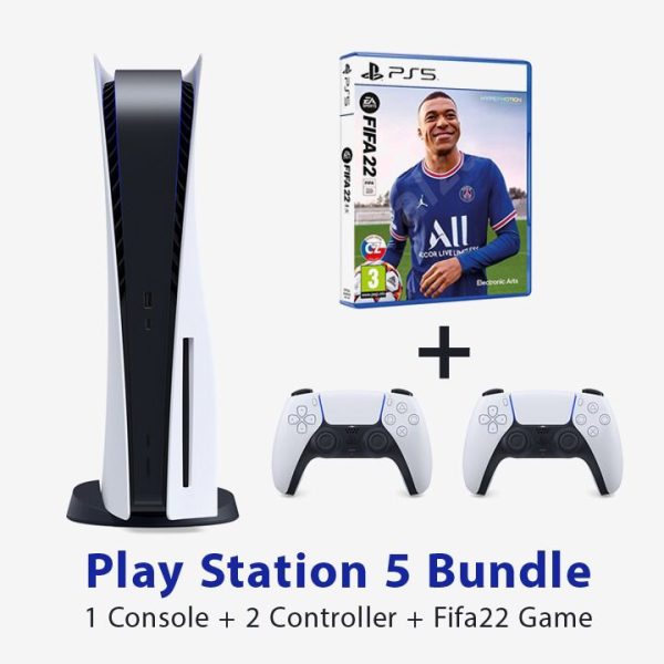 SONY PLAYSTATION 5 GAMING BUNDLE - 1 CONSOLE + 2 CONTROLLER + FIFA 22 GAME
