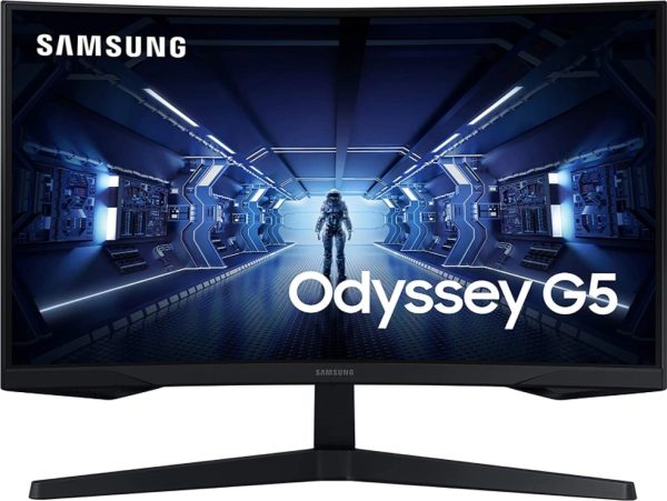 Samsung G5 Odyssey 27" Monitor, 1000R Curved Screen, 144Hz, 1ms, FreeSync, WQHD (1440p), HDR10 - Black