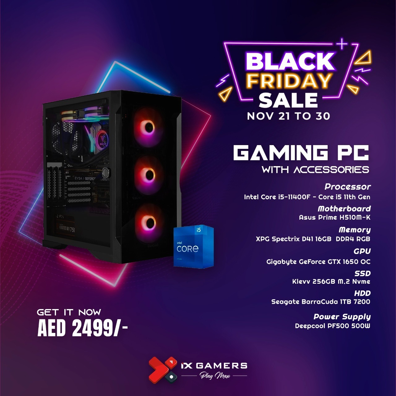 Black Friday Offer - Gaming PC for AED 2499/-