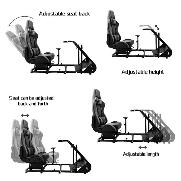 Adjustable Racing Simulator Cockpit Frame