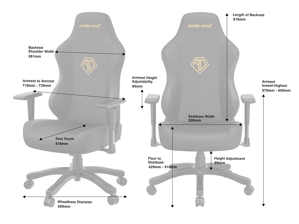 Anda Seat Gaming Chair Phantom 3 – Black Fabric05