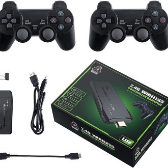 Classic M8 Game Stick 4K Game Console with Two 2.4G Wireless Gamepads Dual Players HDMI Output Built in 3500 Classic Games Compatible with Android