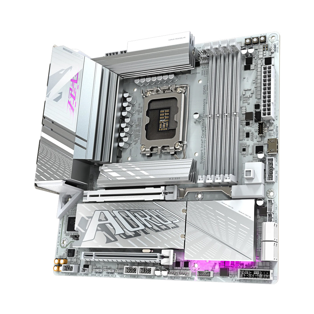 GIGABYTE Z890M Aorus Elite WiFi-7 Ice DDR5 LGA 1851 Micro-ATX Motherboard - White | Z890M-A-ELITE-WIFI7-ICE - Image 2