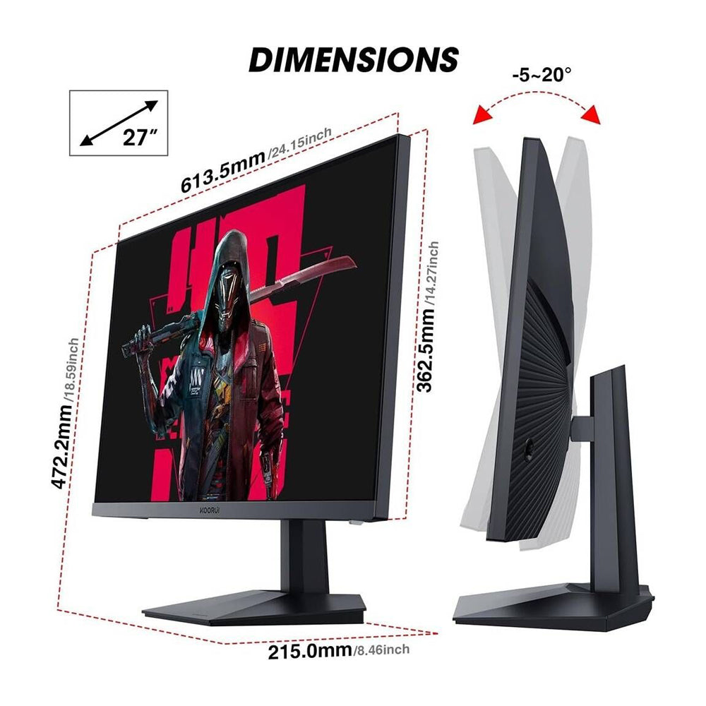 KOORUI 27-Inch Gaming Monitor VA FHD 1920 x 1080 240Hz 1ms | GN02 - Image 3