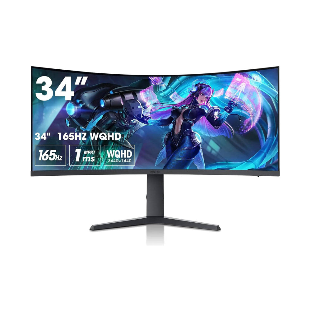 KOORUI 34-Inch Ultra-Wide Gaming Curved Monitor VA WQHD 3440 x 1440 165Hz 1ms | 34E6UC