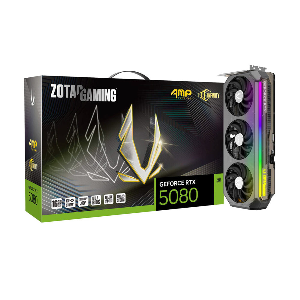 ZOTAC Gaming GeForce RTX 5080 16GB AMP Extreme INFINITY GDDR7 PCI-Express Graphics Card