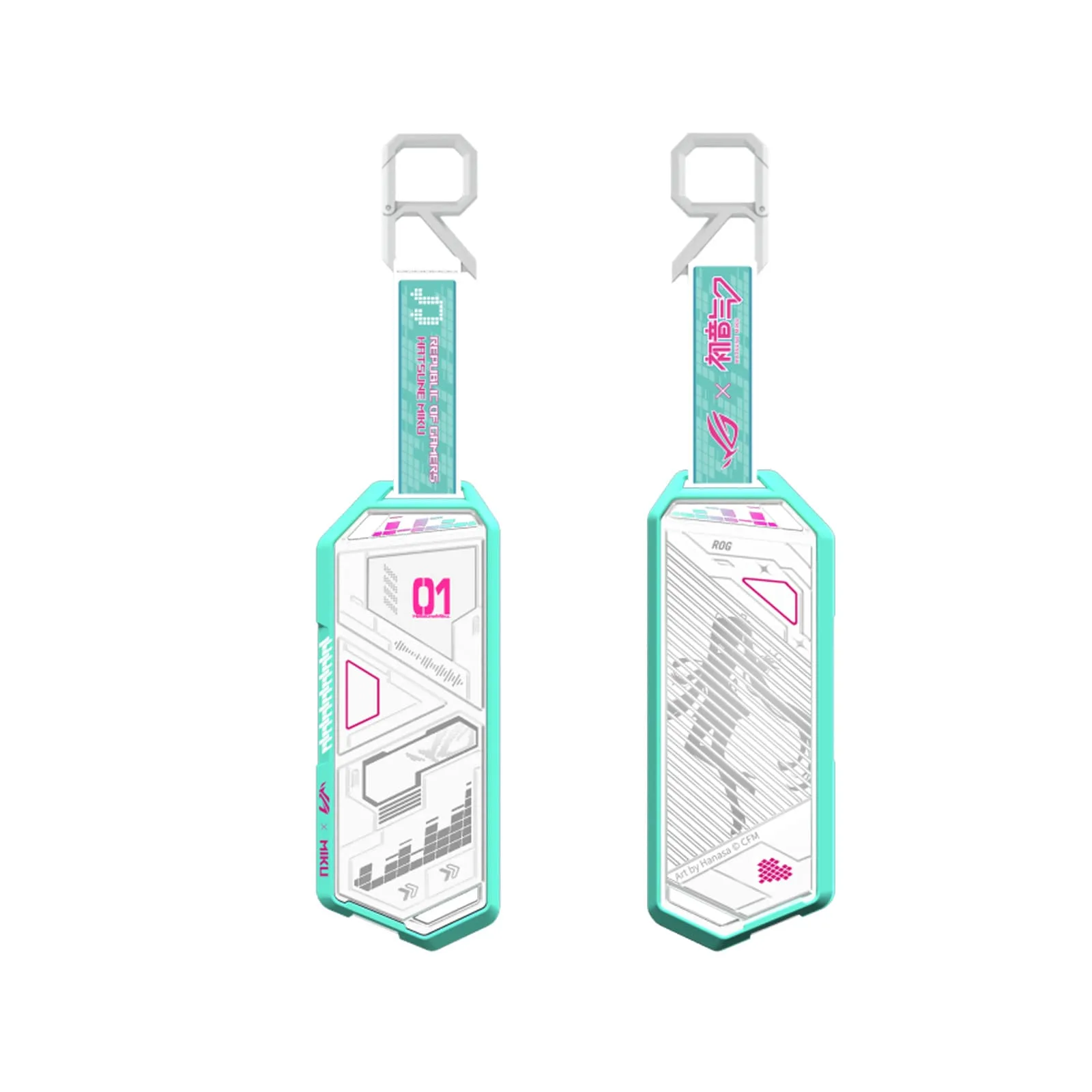 ASUS ROG Strix Arion Hatsune Miku Edition M.2 NVMe SSD Enclosure - USB3.2 Gen 2x1 Type-C (10 Gbps), Dual USB-C to C and USB-C to A Cables, PCIe 2280/2260/2242/2230 - Image 4