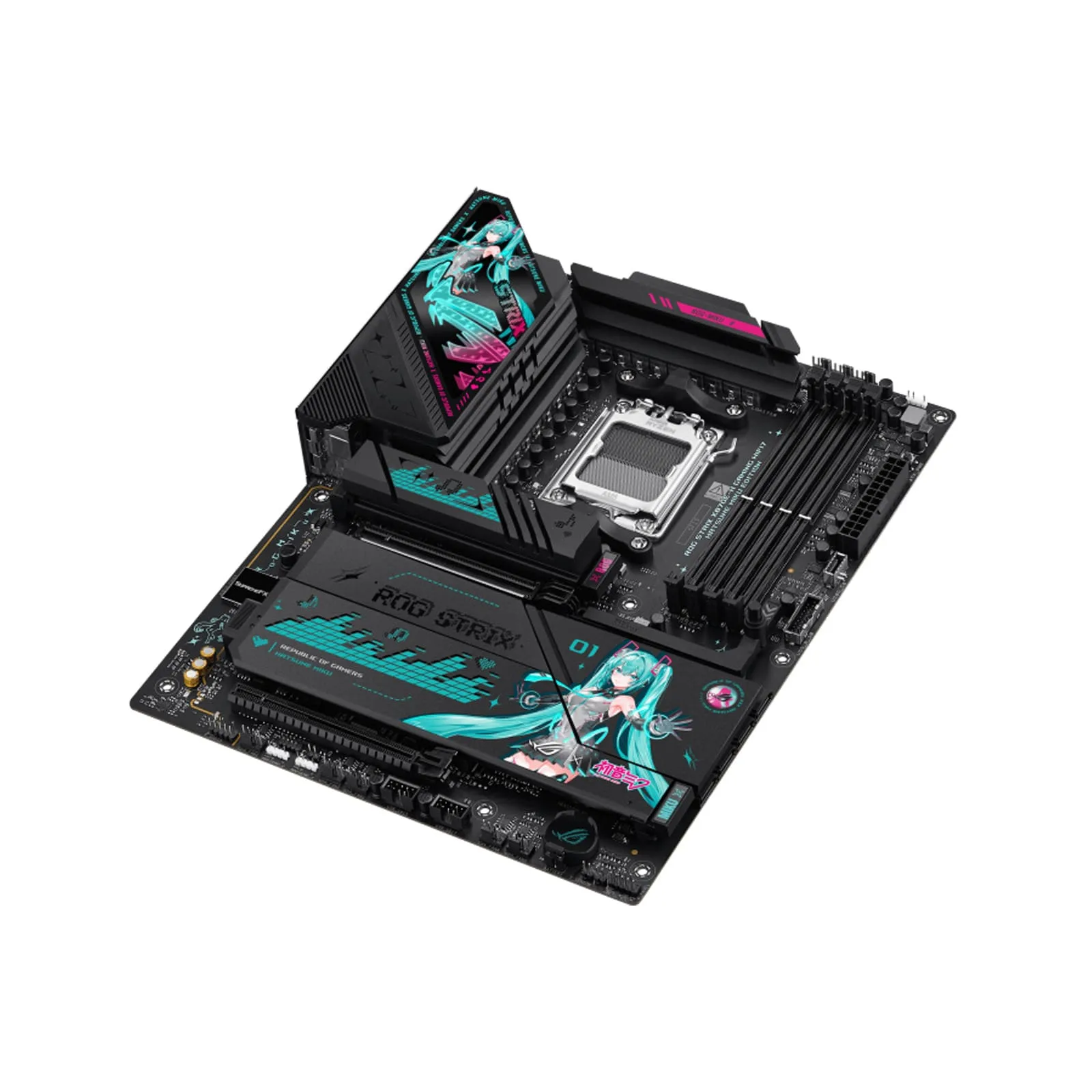ASUS ROG Strix X870E-H Gaming WIFI-7 Hatsune MIKU Edition AM5 ATX Motherboard, 4x DIMM DDR5 8000+ MT/s (OC), PCIe 5.0 x16 slot, USB4 Type-C, 5GB Ethernet, BT-V5.4 | 90MB1MA0-M0EAY0 - Image 4