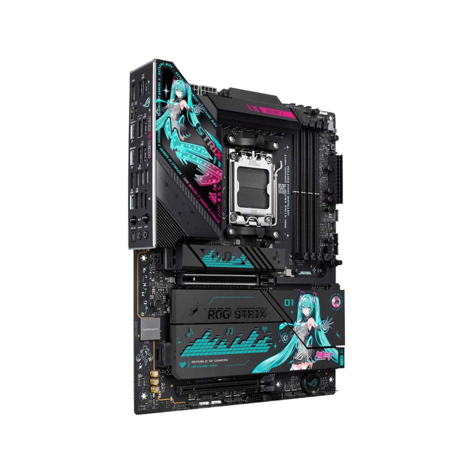 ASUS ROG Strix X870E-H Gaming WIFI-7 Hatsune MIKU Edition AM5 ATX Motherboard, 4x DIMM DDR5 8000+ MT/s (OC), PCIe 5.0 x16 slot, USB4 Type-C, 5GB Ethernet, BT-V5.4 | 90MB1MA0-M0EAY0 - Image 5