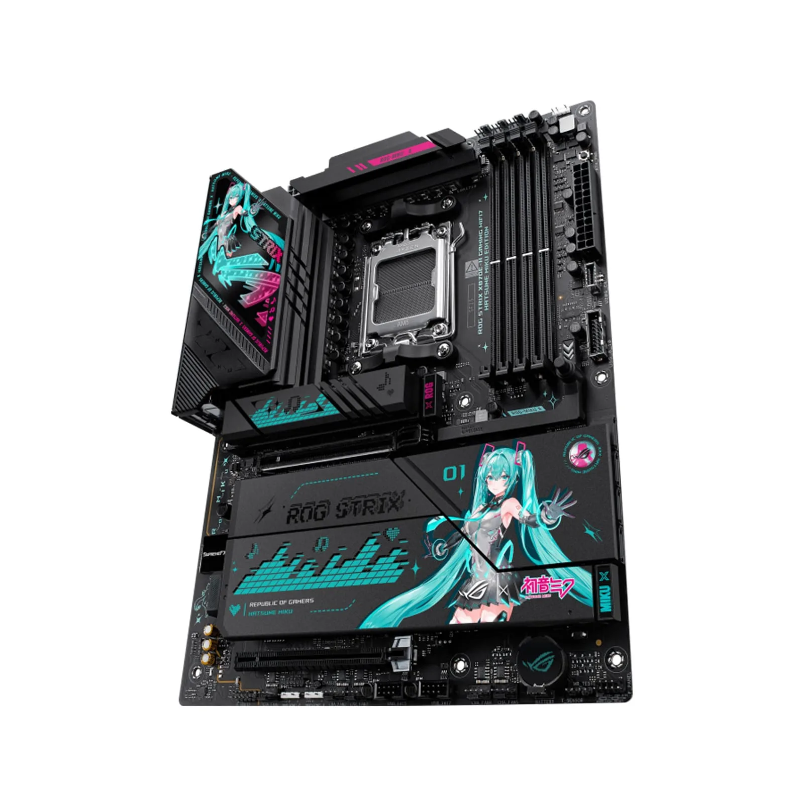 ASUS ROG Strix X870E-H Gaming WIFI-7 Hatsune MIKU Edition AM5 ATX Motherboard, 4x DIMM DDR5 8000+ MT/s (OC), PCIe 5.0 x16 slot, USB4 Type-C, 5GB Ethernet, BT-V5.4 | 90MB1MA0-M0EAY0 - Image 6