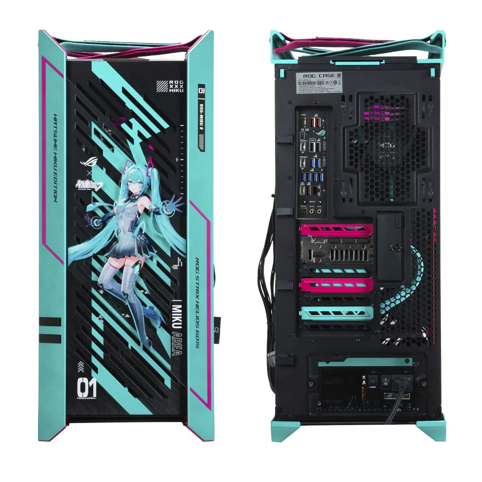 Hatsune Miku Gaming PC - Choose Processor-RAM-Storage | GeForce RTX 5080 16GB OC GPU | 360mm w/Curved AMOLED Display Liquid Cooler | X870E-H Gaming WIFI MB | 1200W Platinum III PSU | Helios II GX601S Case - Image 4
